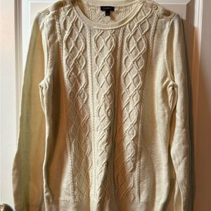 Talbots Ivory Cable Knit Sweater